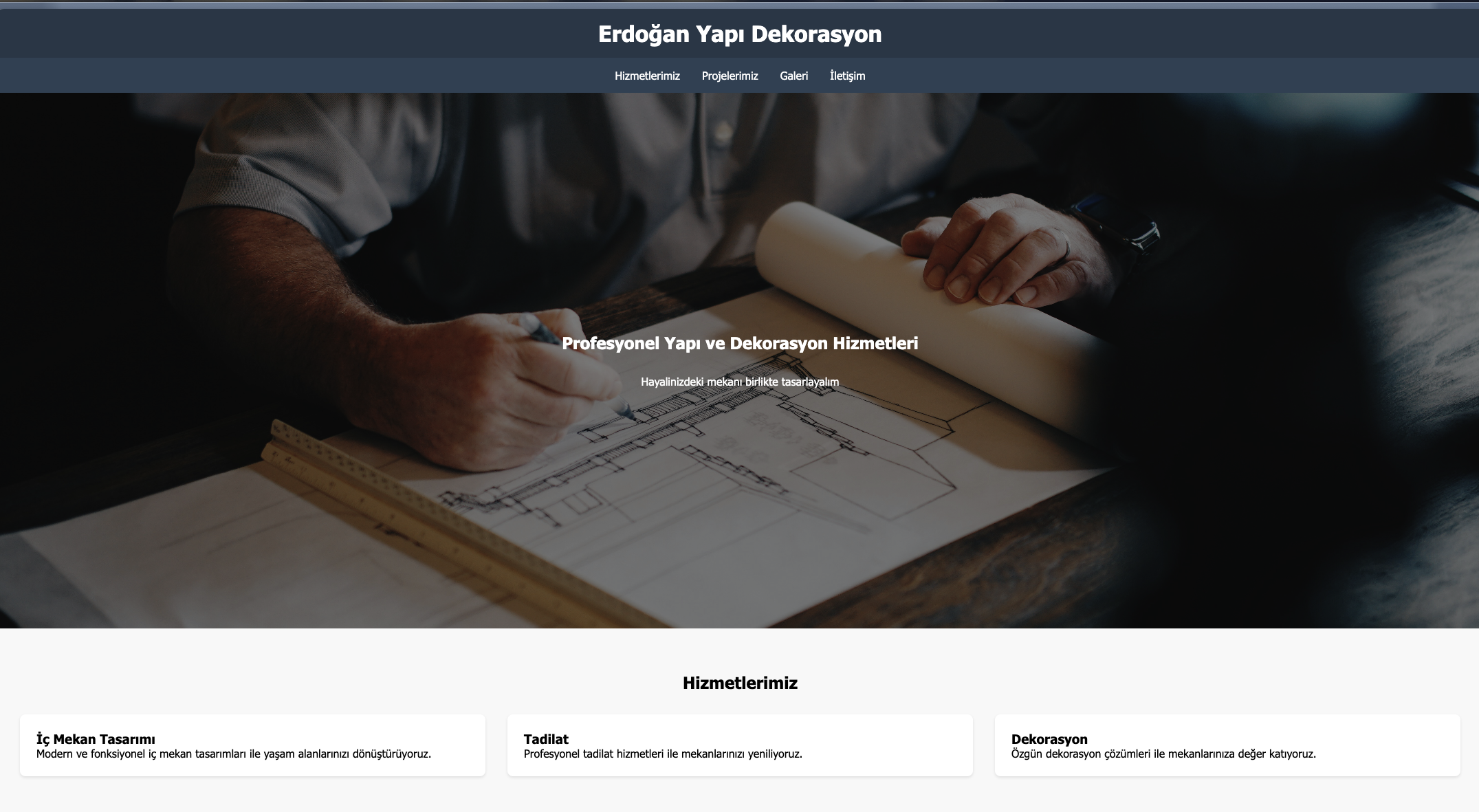 Erdoğan Yapı Dekorasyon web sitesi — profesyonel yapı ve dekorasyon hizmetleri